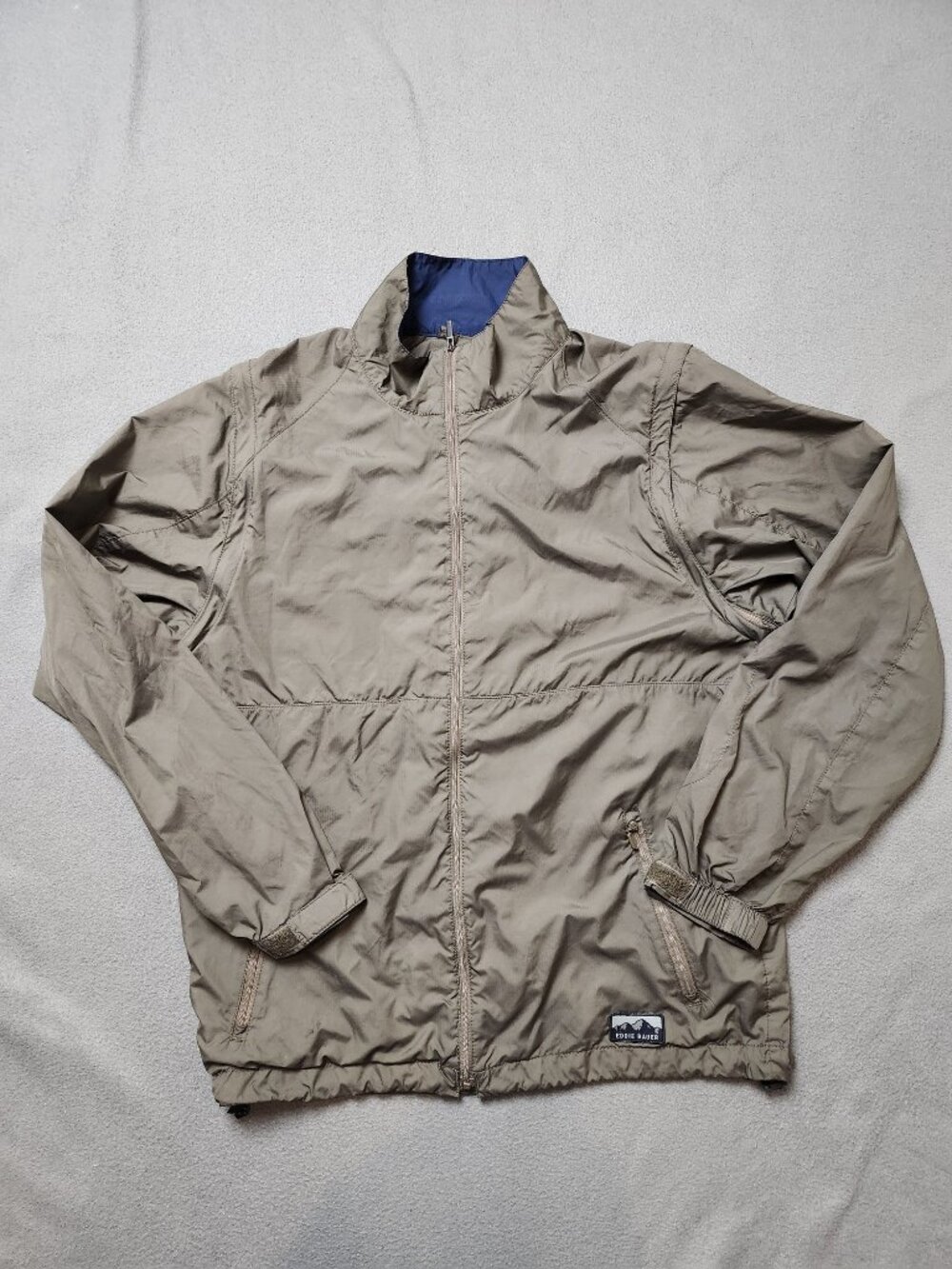 Vintage Eddie Bauer Size Small Packable Rain Coat Convertible Vest Green Men’s S